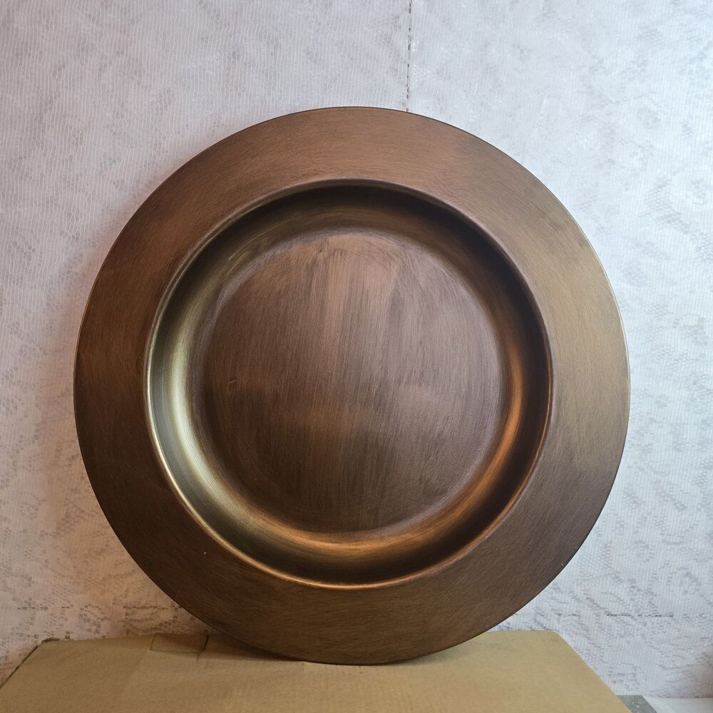 Gold Canyon Candle Round Copper Platter 14.5" Charger Plate Centerpiece 80062 NI